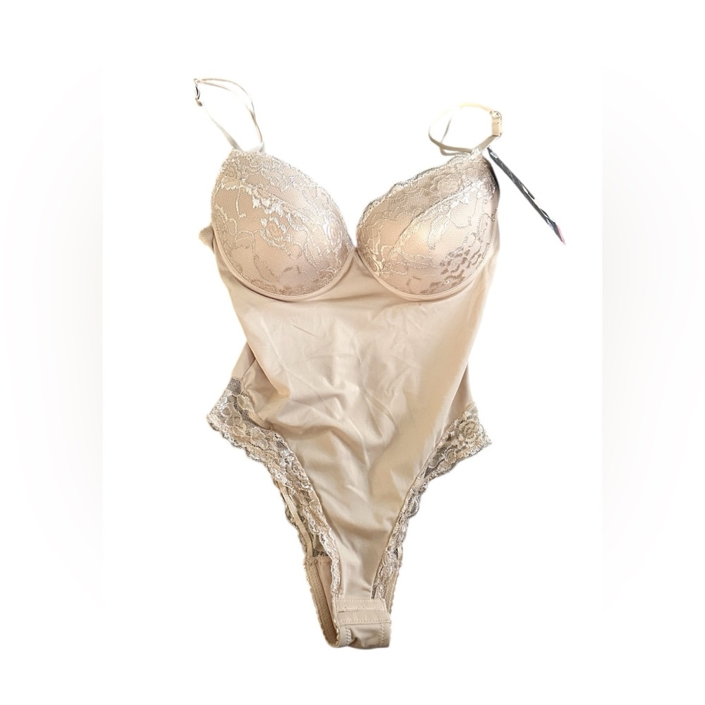 NWT Body Beautiful Shapewear Body Suit With Lace Womens Medium - Picture 2 of 7